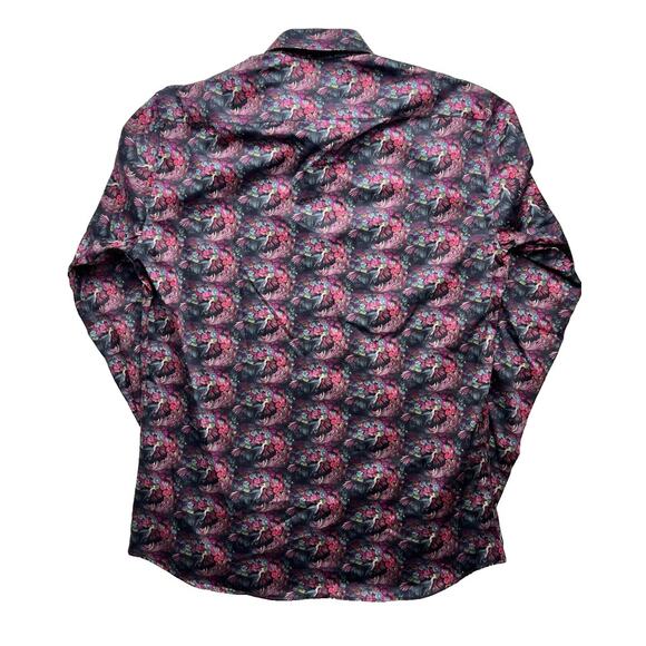 3-62 JARED LANG NWT Men's Dress Shirt Peacocks Multicolor M - Picture 2 of 16